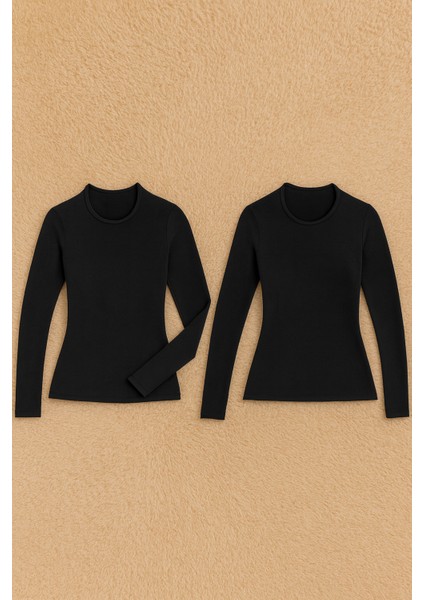 Kadın Pamuklu Likralı Uzun Kol Penye 2'li Atlet W6K0K2T3KA