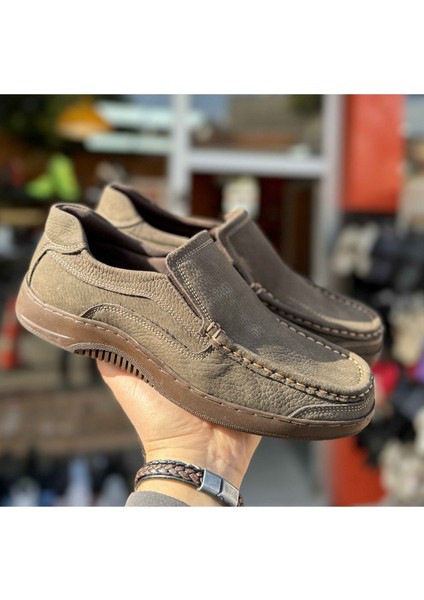 Erkek Günlük Hakiki Deri Full Ortopedik Taban Loafer Ayakkabı - Kum - 44 fırsatları