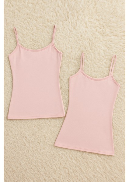 Kadın Modal Pamuklu Likralı Ekstra Biyeli Ip Askılı 2'li Atlet W6K6K0T2KA