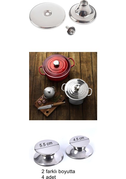 Hsnet Tencere Tava Tepesi Tencere Tava Kapağı Tutucu 2 Boy 4 Adet - N729J507-M59729 fiyatları