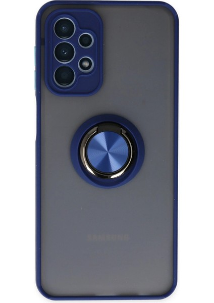 Samsung Galaxy A23 4g Kılıf Montreal Yüzüklü Silikon Kapak - LACIVERT-(5796) - N626J870-M87626