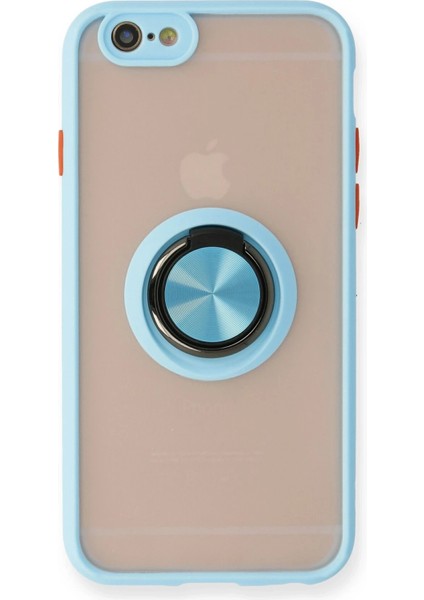 iPhone 6 Kılıf Montreal Yüzüklü Silikon Kapak - Buz MAVI-(5796) - N878J928-M66878