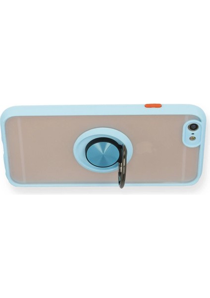 iPhone 6 Kılıf Montreal Yüzüklü Silikon Kapak - Buz MAVI-(5796) - N878J928-M66878 modelleri