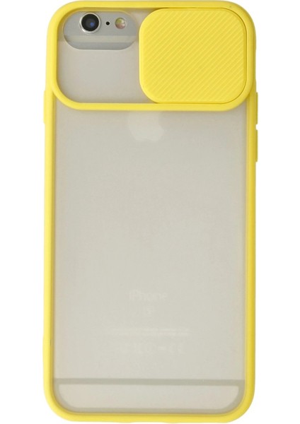 iPhone 6 Kılıf Palm Buzlu Kamera Sürgülü Silikon - SARI-(5796) - N864J569-M11864