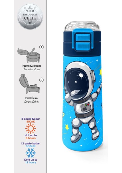 Lacivert Mavi Astronot Desenli 4’lü Okul Çanta Seti Erkek Çocuk Ilköğretim Çantası indirimleri