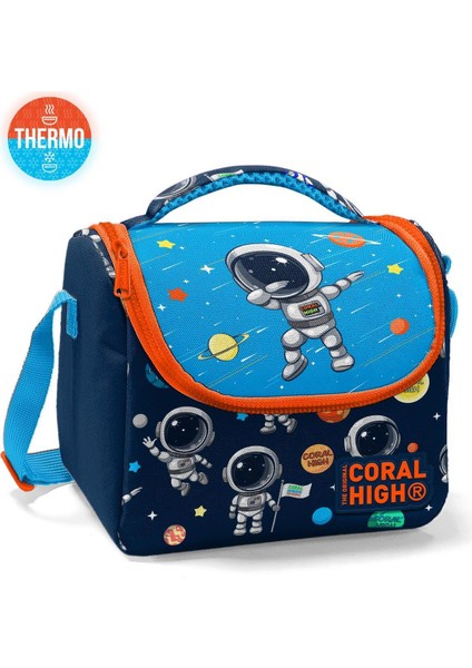 Lacivert Mavi Astronot Desenli 4’lü Okul Çanta Seti Erkek Çocuk Ilköğretim Çantası