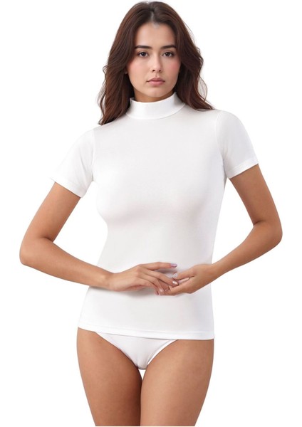 Kadın Pamuklu Likralı Yarım Kol Balıkçı Yaka Penye 2'li Atlet W6K2K2T8KA fiyatları