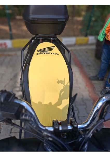 Honda Logolu Motosiklet Koltuk Kılıfı Sarı Renkli Siyah Baskılı fiyatları
