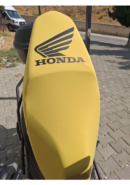Honda Logolu Motosiklet Koltuk Kılıfı Sarı Renkli Siyah Baskılı indirimleri