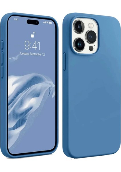 iPhone 15 Pro Kılıf First Silikon - MAVI-(5796) - N684J849-M08684