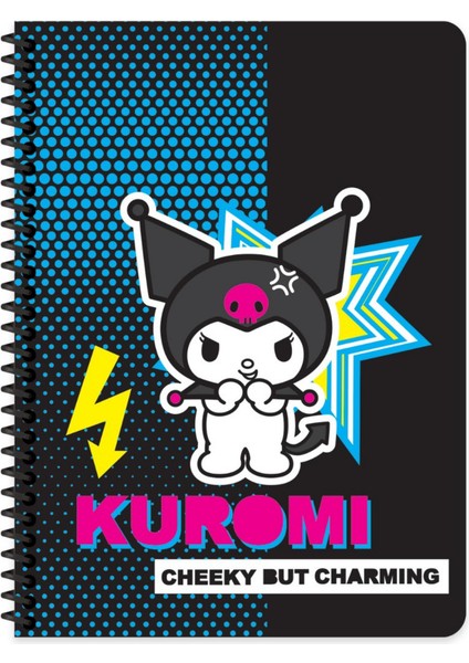 Lisanslı Kuromi A4 80 Yaprak Çizgili Karton Kapak Spiralli Defter