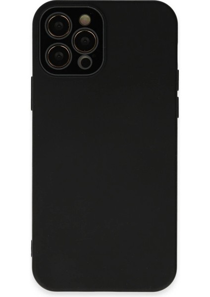 iPhone 12 Pro Max Kılıf Lansman Glass Kapak - SIYAH-(5796) - N239J811-M76239