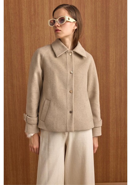 Çıt Çıt Kapamalı Pat Detaylı Kısa Kaban TAŞ 3163 fiyatları