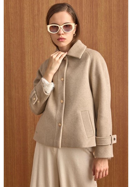 Çıt Çıt Kapamalı Pat Detaylı Kısa Kaban TAŞ 3163 fırsatları