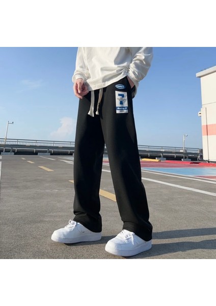 Büyük Beden Özel Tasarım 7 Parça Etiket Baskılı %100 Pamuk Ispanyol Paça Kışlık Erkek Eşofman Altı