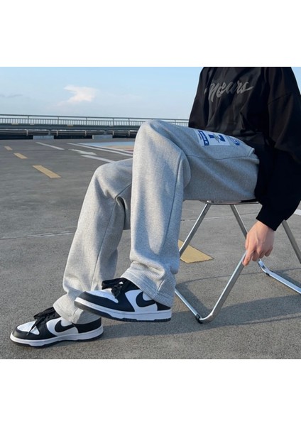 Büyük Beden Özel Tasarım 7 Parça Etiket Baskılı %100 Pamuk Ispanyol Paça Kışlık Erkek Eşofman Altı