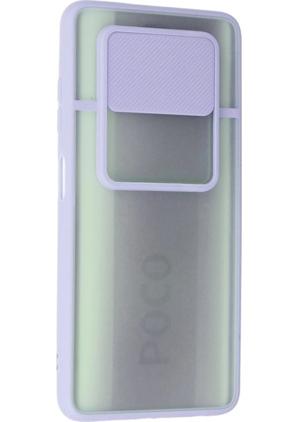 Xiaomi Pocophone X3 Kılıf Palm Buzlu Kamera Sürgülü Silikon - LILA-(5796) - N149J969-M25149 modelleri
