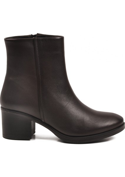 Kahve Hakiki Deri Fermuarlı Içi Polarlı Kadın Bot Premium 92162-1 Z fiyatları