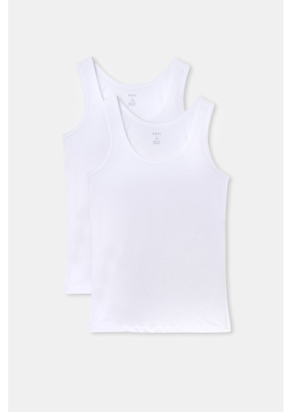 Erkek Geniş Yakalı %100 Pamuk 2'li Paket Atlet D1010