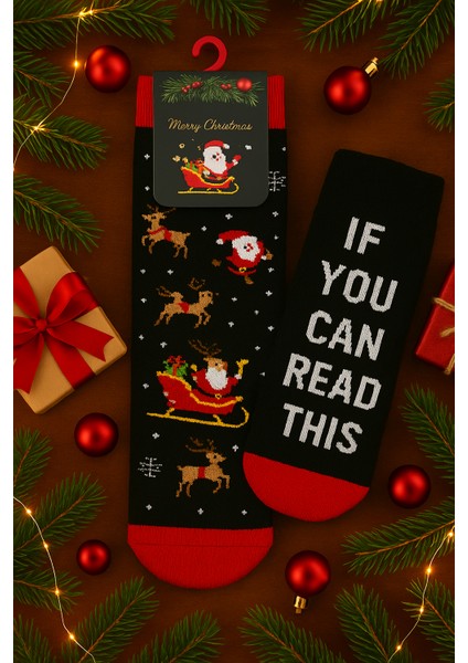 2’li Noel Temalı Yumuşak Havlu Çorap Seti – Kırmızı Uçlu indirimleri