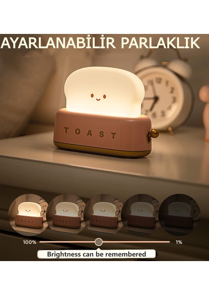 Şarjlı Tost Masa Lambası ve Gece Lambası, Hediyelik Masa Lambası Şarjlı Masa Lambası Bebek Odası modelleri