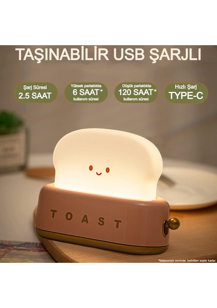 Şarjlı Tost Masa Lambası ve Gece Lambası, Hediyelik Masa Lambası Şarjlı Masa Lambası Bebek Odası fırsatları
