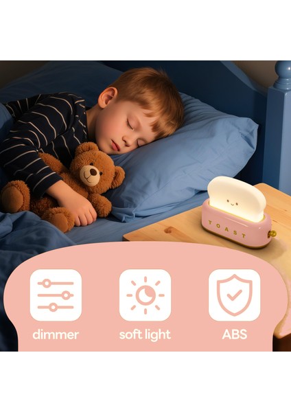 Şarjlı Tost Masa Lambası ve Gece Lambası, Hediyelik Masa Lambası Şarjlı Masa Lambası Bebek Odası indirimleri