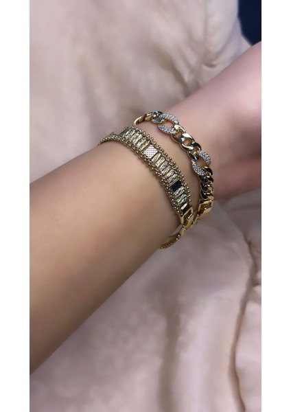 14 Ayar Altın Kaplama Renginde Şerit Model Bileklik fiyatları