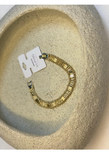 14 Ayar Altın Kaplama Renginde Şerit Model Bileklik