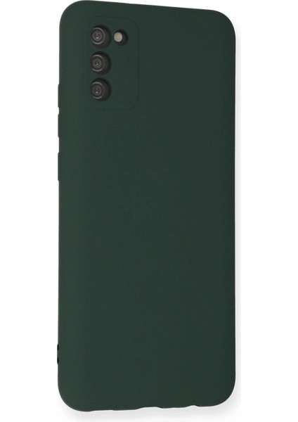 Samsung Galaxy A03S Kılıf Nano Içi Kadife Silikon - Koyu YEŞIL-(5796) - N270J990-M12270 modelleri