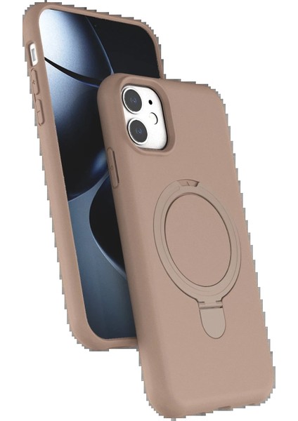 Apple iPhone 11 Regal Magsafe Standlı Kapak - Çöl TITANYUM-(5796) - N508J599-M26508
