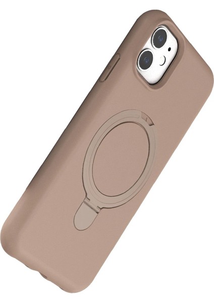 Apple iPhone 11 Regal Magsafe Standlı Kapak - Çöl TITANYUM-(5796) - N508J599-M26508 modelleri