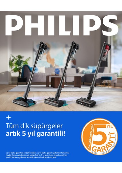 XC8053/01 8000 Serisi Aqua Plus Kablosuz Dik Süpürge, 80 Dk'ya Kadar Çalışma Süresi, Precisionpower Başlık, Aqua Plus Başlık, (Outlet -Teşhir)