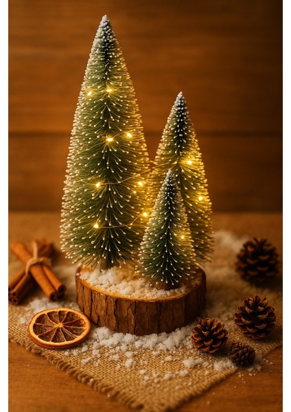 4'lü LED Işıklı Mini Yılbaşı Noel Ağaçları Seti – 4'lü Masa Üstü Dekor (23CM, 18 Cm, 12 Cm, 13 Cm) fiyatları