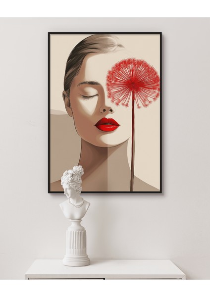 Metal Çerçeveli Gerçek Camlı Tablo,kadın ve Çiçek Temalı Dijital Baskılı Tablo,ev,ofis Dekorasyon fiyatları
