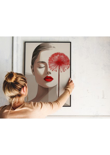 Metal Çerçeveli Gerçek Camlı Tablo,kadın ve Çiçek Temalı Dijital Baskılı Tablo,ev,ofis Dekorasyon indirimleri