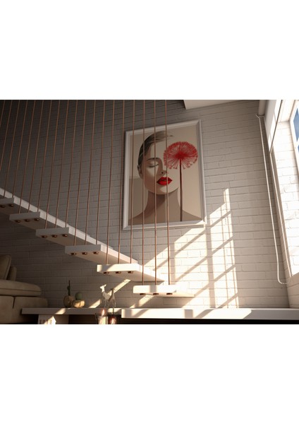 Metal Çerçeveli Gerçek Camlı Tablo,kadın ve Çiçek Temalı Dijital Baskılı Tablo,ev,ofis Dekorasyon