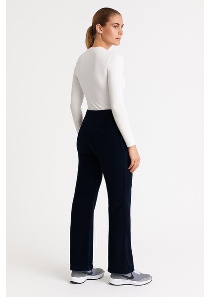 Kadın Dione Flare Kesim Yüksek Bel Bol Paça Polar Pantolon