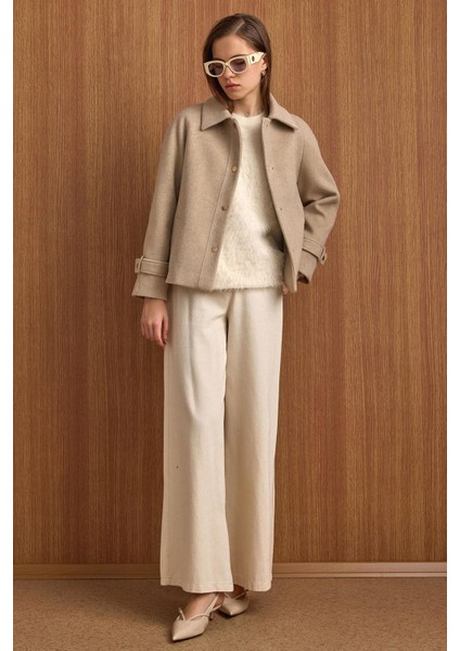 Çıt Çıt Kapamalı Pat Detaylı Kısa Kaban TAŞ 3163 modelleri