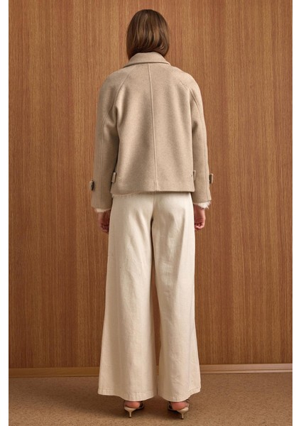 Çıt Çıt Kapamalı Pat Detaylı Kısa Kaban TAŞ 3163