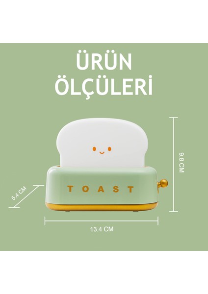 Şarjlı Tost Masa Lambası ve Gece Lambası, Hediyelik Masa Lambası Şarjlı Masa Lambası Bebek Odası