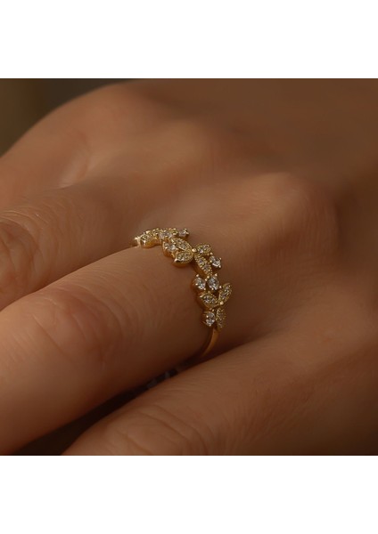 Altın Çiçek Detaylı Yüzük B931309