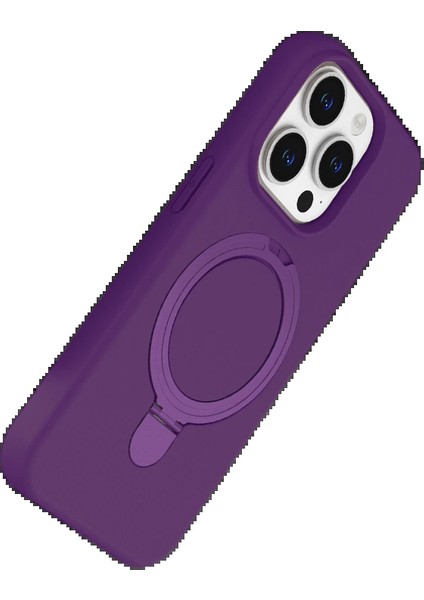 Apple iPhone 15 Pro Max Regal Magsafe Standlı Kapak - Derin MOR-(5796) - N755J457-M99755 modelleri