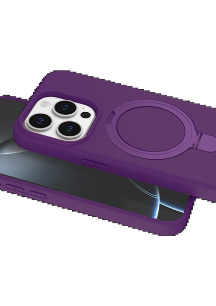 Apple iPhone 15 Pro Max Regal Magsafe Standlı Kapak - Derin MOR-(5796) - N755J457-M99755 fırsatları