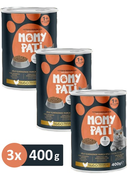 Tavuklu Konserve Kedi Maması 400 gr x 3 Adet (Yetişkin Kediler Için)