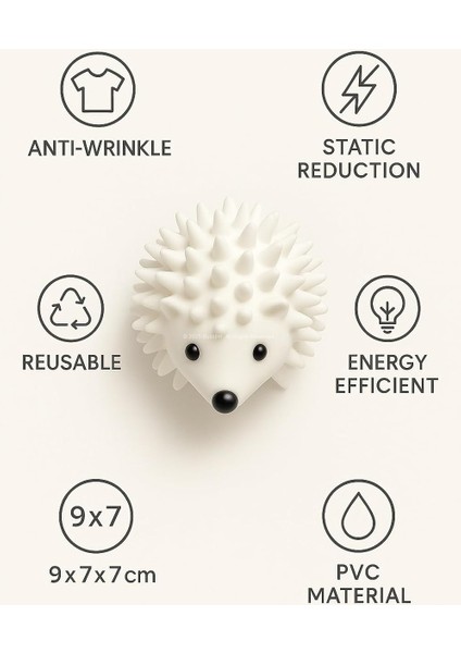 Kirpi Şekilli Kurutma Topu 2'li Set Pvc Malzeme Enerji Tasarruflu Kırışıklık Önleyici fiyatları