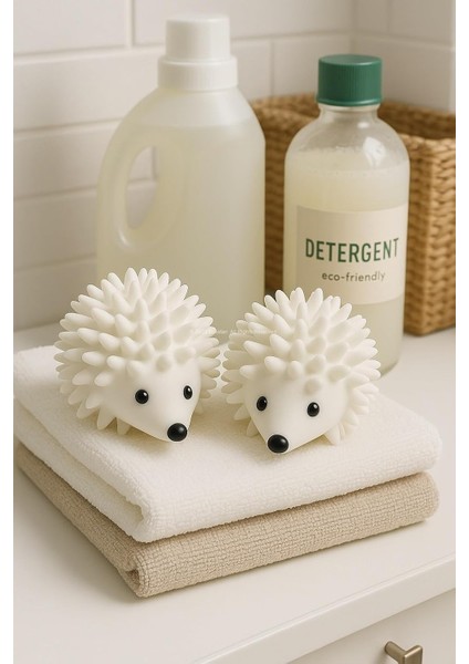 Kirpi Şekilli Kurutma Topu 2'li Set Pvc Malzeme Enerji Tasarruflu Kırışıklık Önleyici