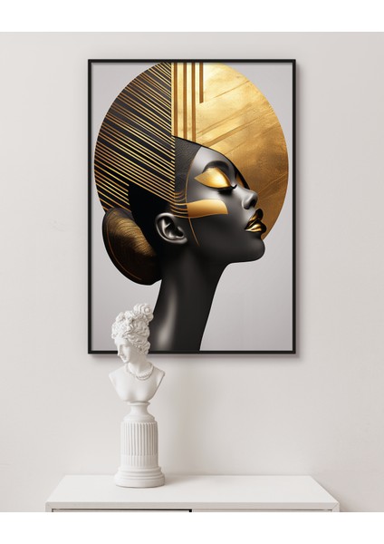 Metal Çerçeveli Gerçek Camlı Tablo,soyut Kadın Temalı Dijital Baskılı Tablo,ev,ofis Dekorasyon