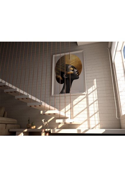 Metal Çerçeveli Gerçek Camlı Tablo,soyut Kadın Temalı Dijital Baskılı Tablo,ev,ofis Dekorasyon