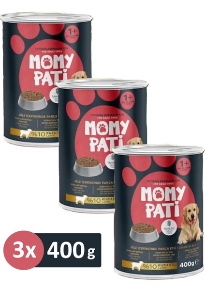 Etli Konserve Köpek Maması 400 gr x 3 Adet (Yetişkin Köpekler Için)